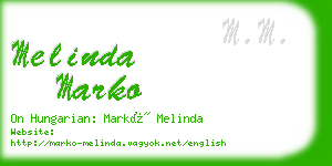 melinda marko business card